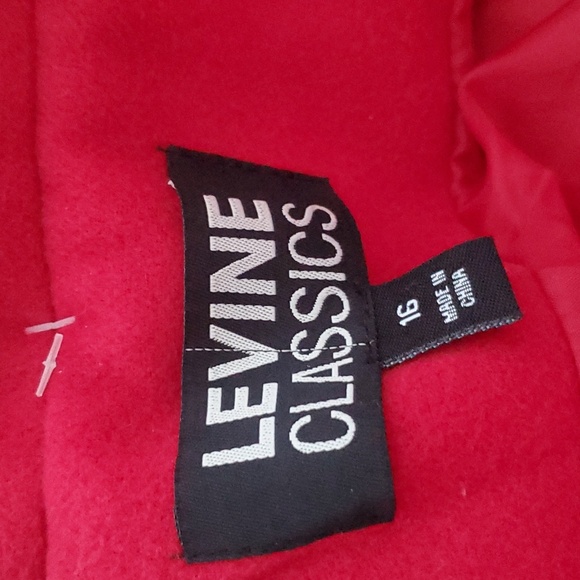 Levine Classics Candy Apple Red Plus Size Button Up Coat & Scarf - Picture 6 of 7